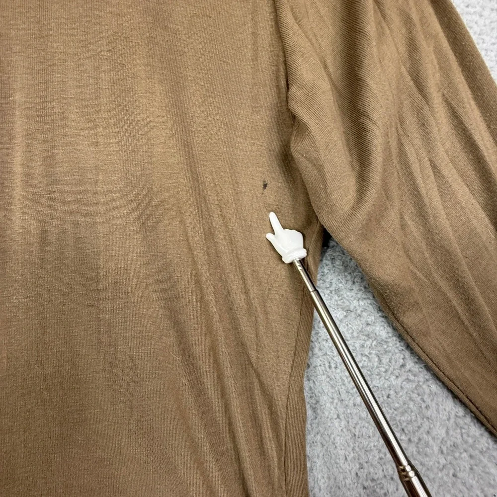 Military Cold Weather Undershirt Large Brown 1/4 Zip Long Sleeve 100%‎ Polyester